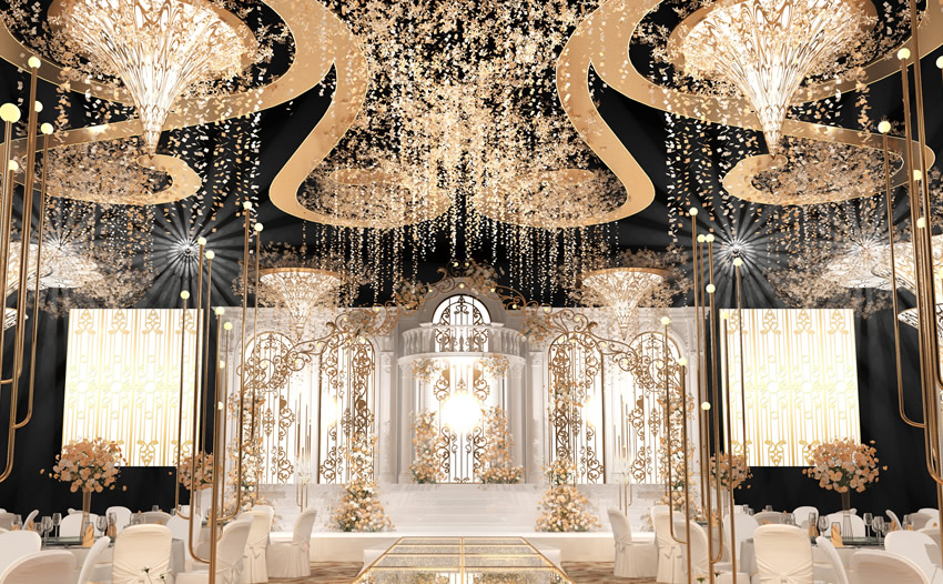 平房花木兰喜事汇金色大厅效果展示